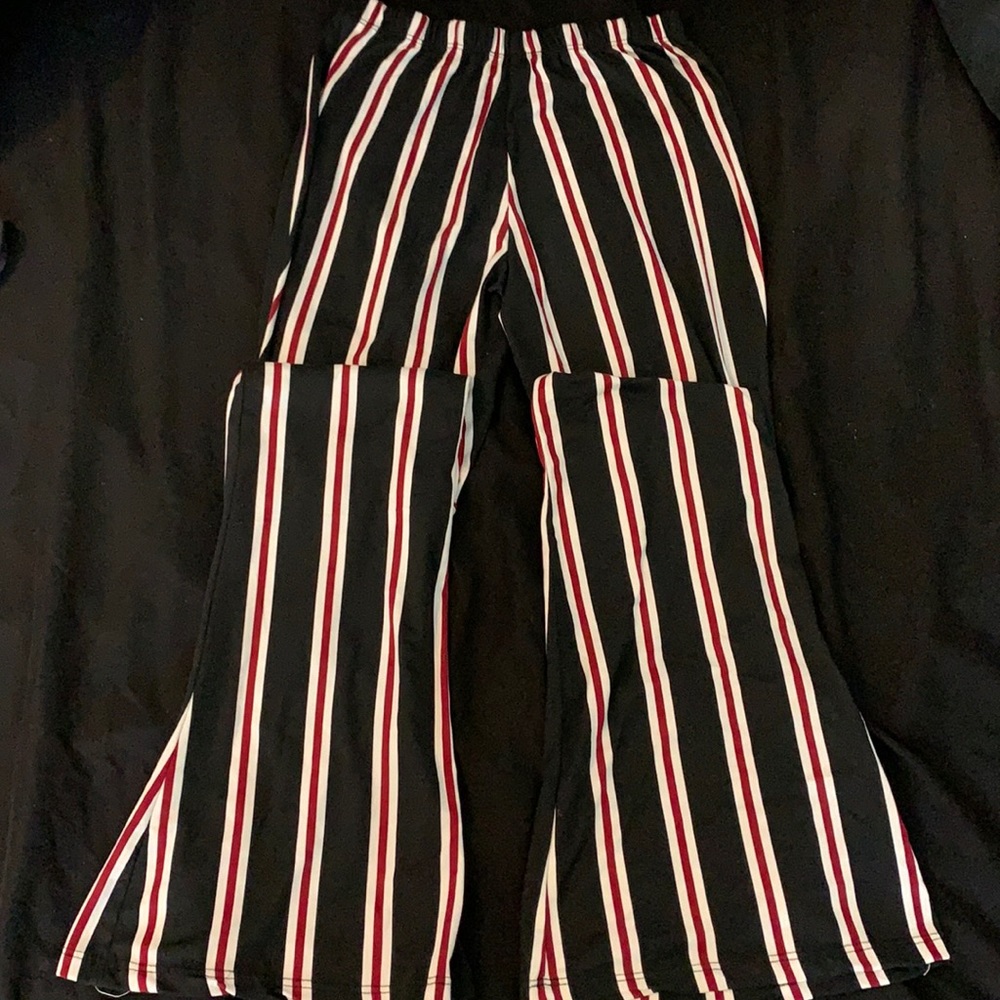 Stretchy Multicolored flare leg pants, size Medium from Rainbow